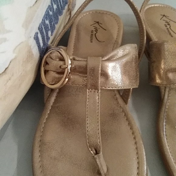 Kim Rogers Amy Slingback Thong Metallic Sandals 8M - Picture 6 of 16